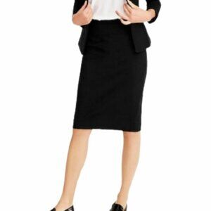 J.Crew No. 2 Pencil Skirt Women’s 12 Black Cotton Twill Lined Knee Length